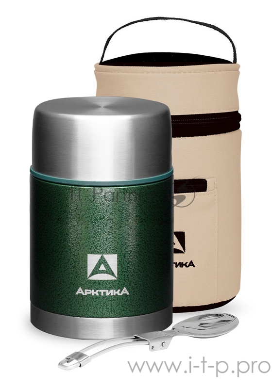 Термос для еды Арктика 306-800А 0.8л. зеленый с чехлом (306-800А/GRN)