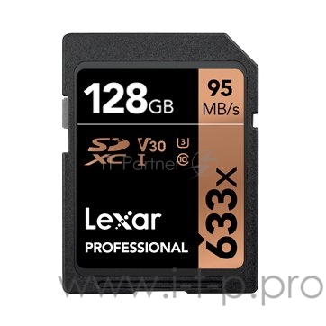 Карта LEXAR 128GB Professional 633x SDXC UHS-I cards, up to 95MB/s read 45MB/s write C10 V30 U3, Global