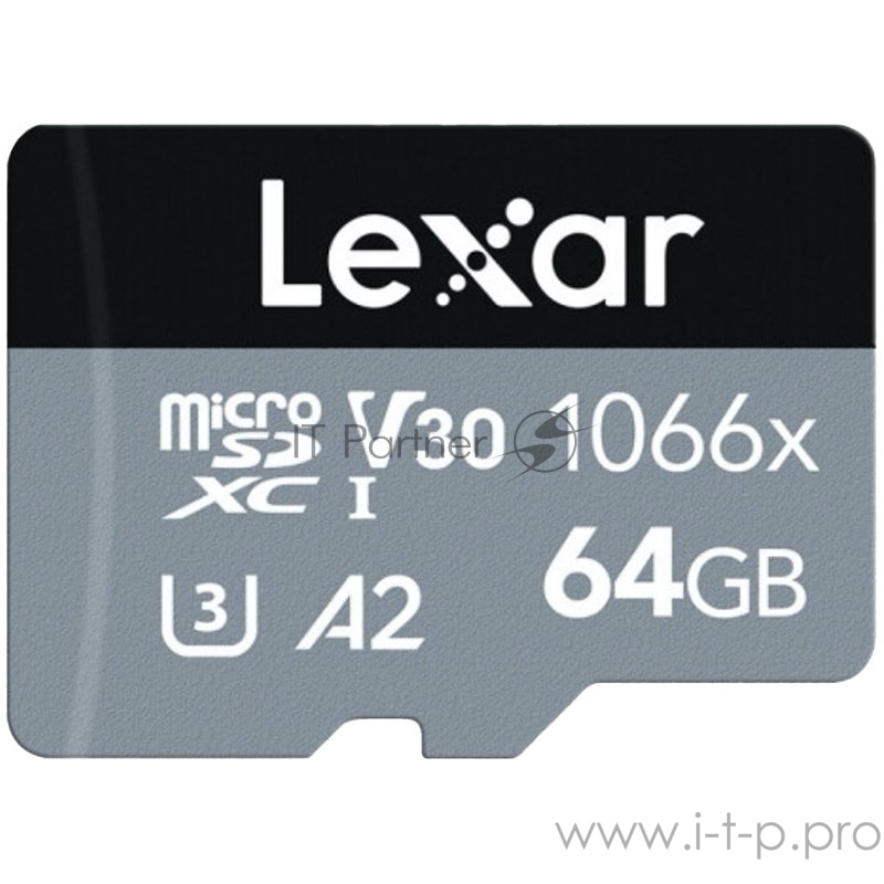 Карта LEXAR Professional 1066x 64GB microSDHC/microSDXC UHS-I Card SILVER Series with adapter