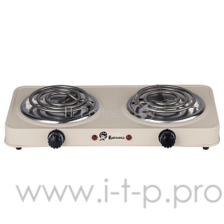 Плитка электрическая ВАСИЛИСА ВА-902 спираль двухконфорочная бежевый (6) (РОССИЯ)