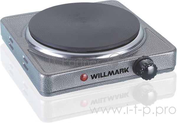 Плитка электрическая WILLMARK НS-115G (1 чугун конф.*155 mm, 1500Вт, корпус из нерж, серый)