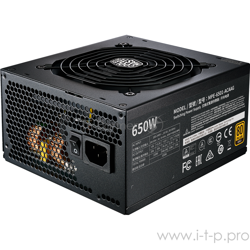 Блок питания 650 Ватт Power Supply Cooler Master MWE Gold V2 FM 650W A/EU Cable