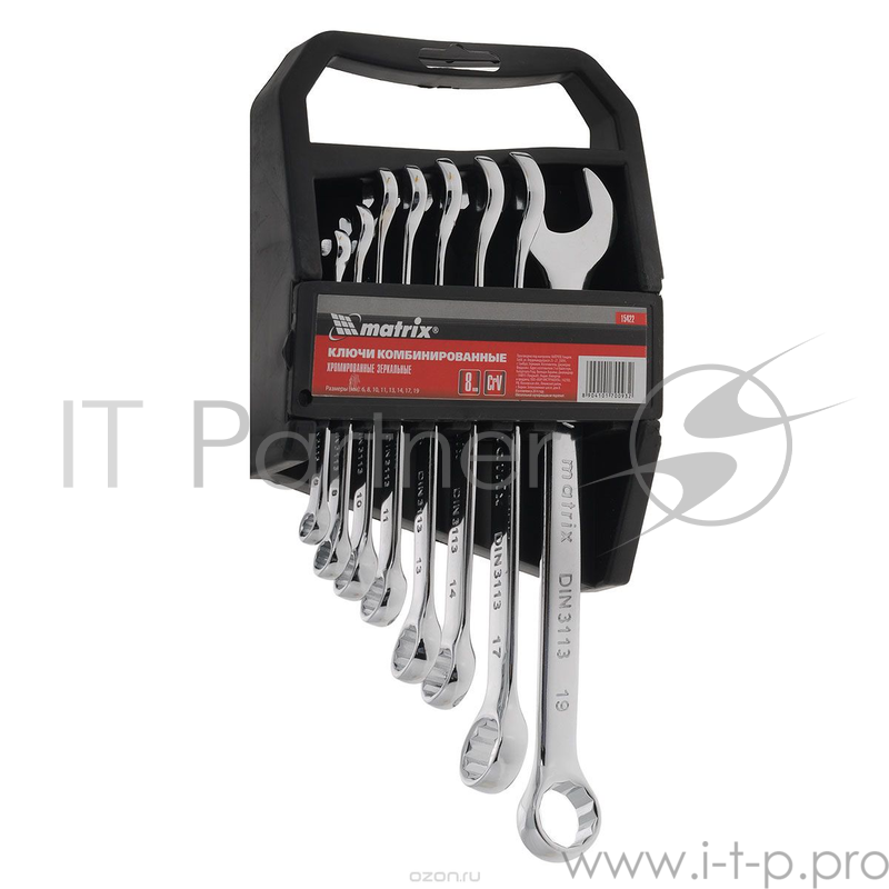 Набор комбинированных ключей MATRIX 15422 (6 - 19 мм) 8 шт.
