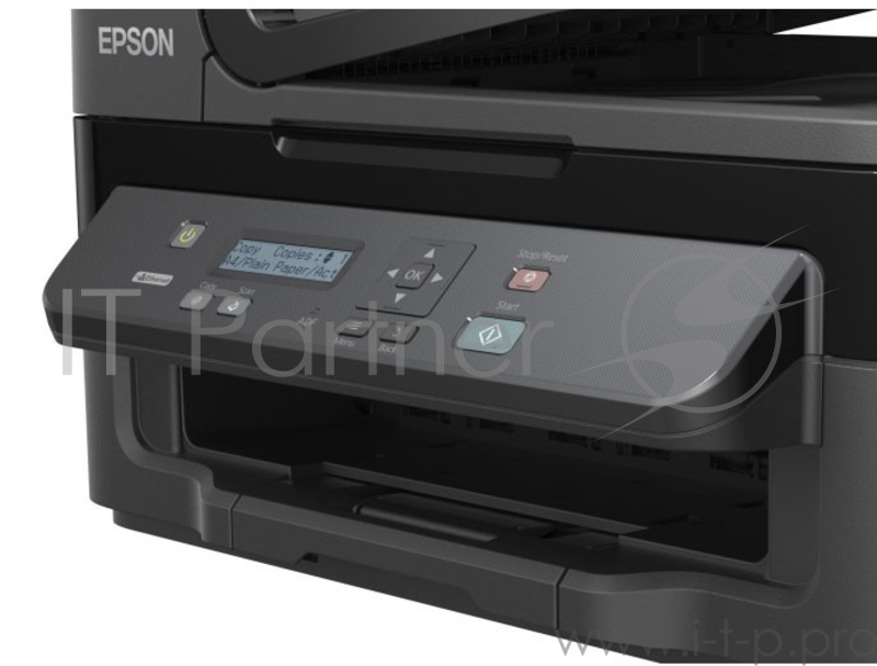 Принтер Epson M200 C11CC83311 {3 в 1, пьезоэлектрический струйный, печать черно-белая, максимальный формат А4, скорость ч/б печати 34 стр/мин, вес: 6 кг, рекомендуем для офиса, СНПЧ (C11CC83311)}