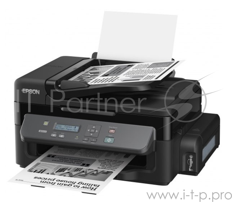 Принтер Epson M200 C11CC83311 {3 в 1, пьезоэлектрический струйный, печать черно-белая, максимальный формат А4, скорость ч/б печати 34 стр/мин, вес: 6 кг, рекомендуем для офиса, СНПЧ (C11CC83311)}