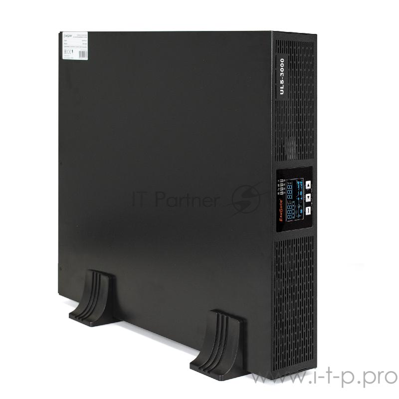 Источник бесперебойного питания On-line ExeGate EP285648RUS PowerExpert ULS-3000.LCD.AVR.C13.USB.RS232 <3000VA/3000W, On-Line, PF=1, LCD, 6*IEC-C13, RS232, USB, SNMP-slot, Rackmount 2U/Tower, Black>