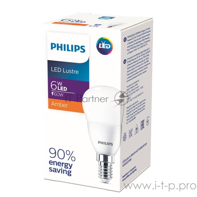 Лампа светодиоднаяLEDLustre 6-60W E14 827 P45NDFR RCA | 929002273937 | Philips