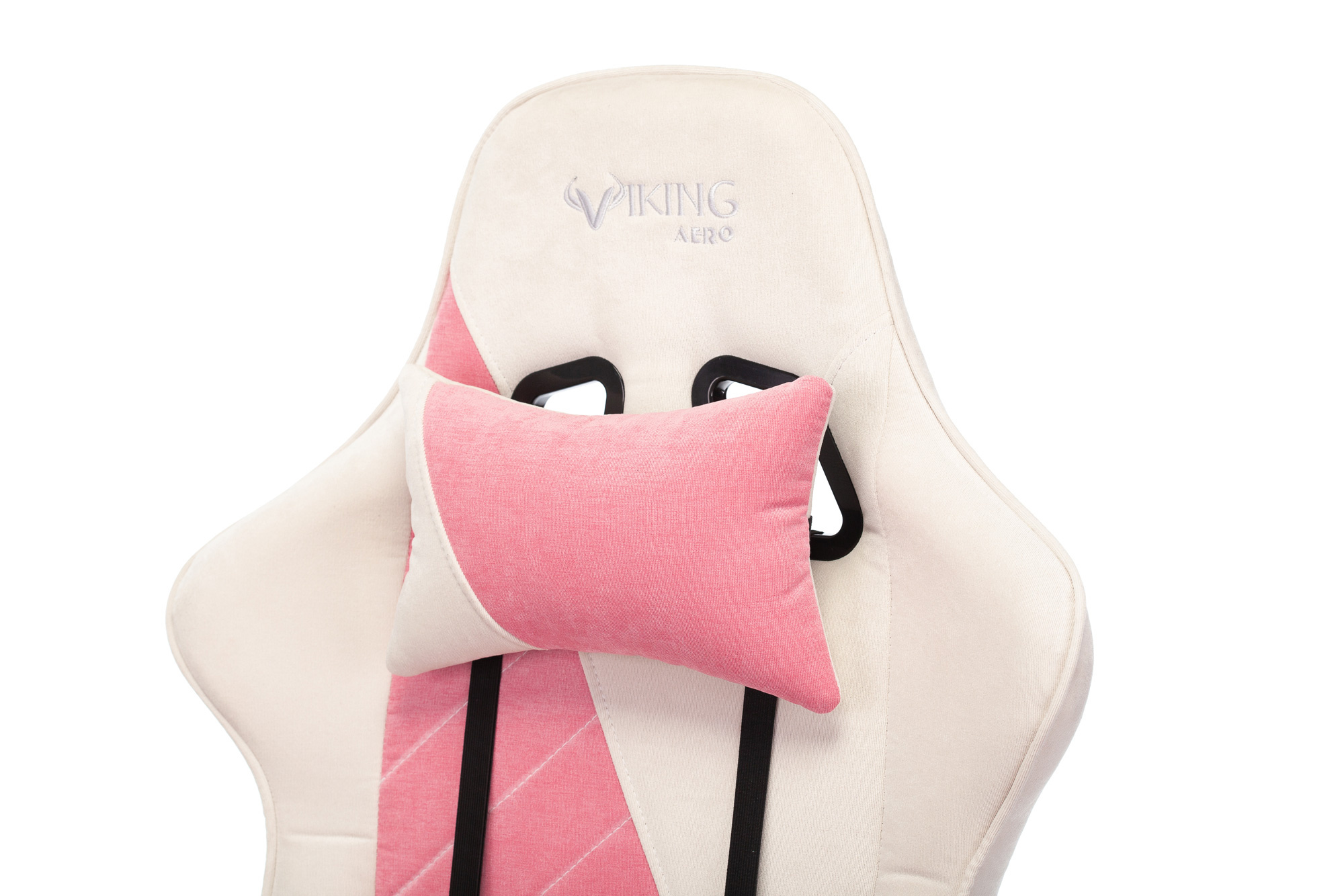 Кресло игровое Бюрократ VIKING X Fabric белый/розовый с подголов. крестовина пластик
