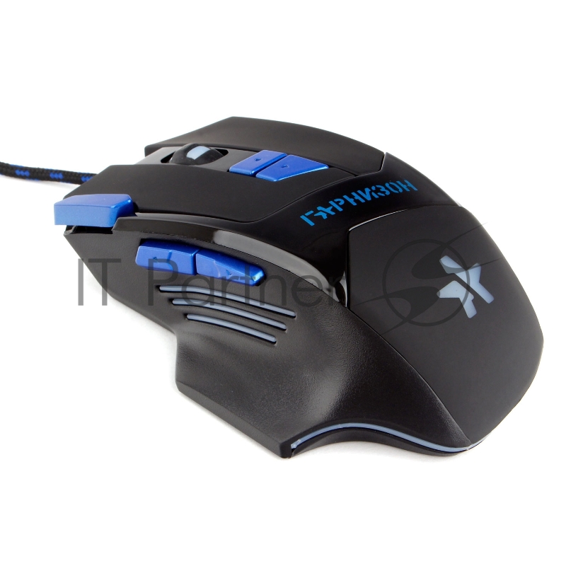 Мышь игровая Гарнизон GM-770G, черн, 2400DPI, 8 кнопок, 7 режимов подсветки, soft touch
