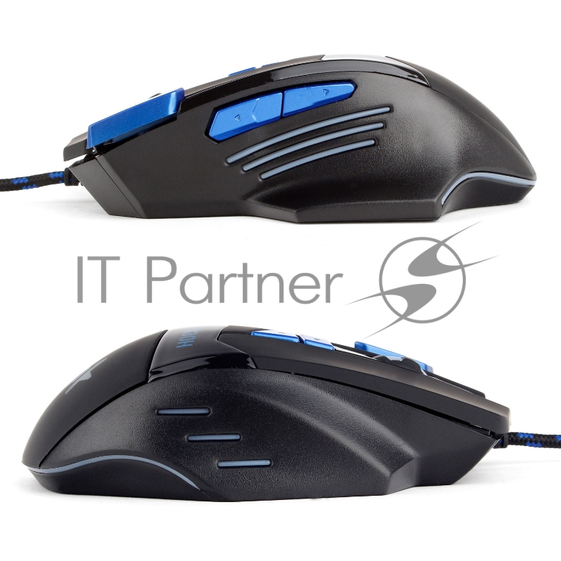 Мышь игровая Гарнизон GM-770G, черн, 2400DPI, 8 кнопок, 7 режимов подсветки, soft touch