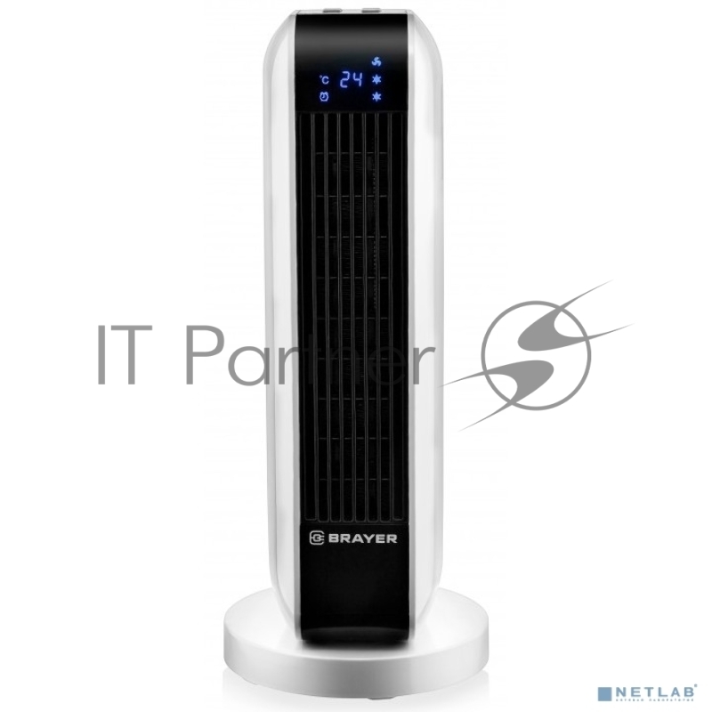 Тепловентилятор 4802BR BRAYER, 2000 Вт, 2 уров.мощ, вращ.корп 35°, LED-диспл, пульт ДУ, таймер