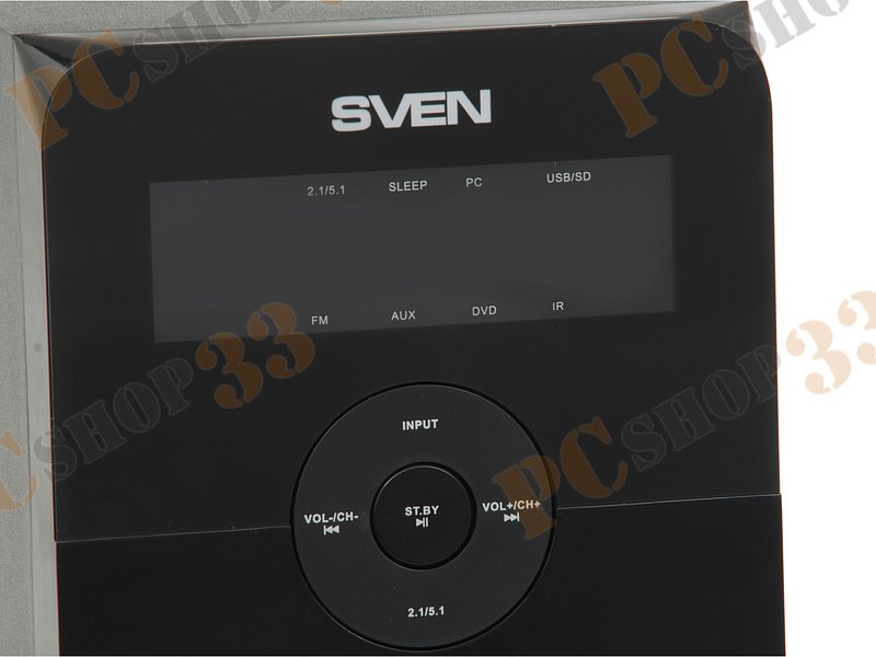 Акустическая система 5.1 Sven HT-200, сабвуфер 20Вт, сателлиты 5x12Вт, с MP3 плеером, с FM радио, черный