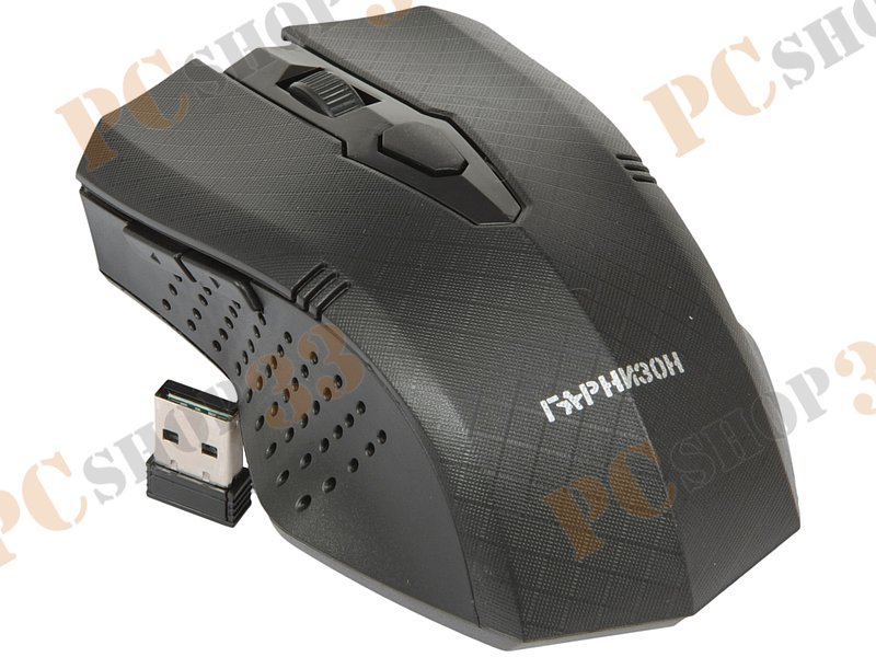 Оптическая мышь Гарнизон GMW-415, беспров., 5кн.+скр., черный (USB)