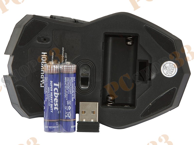 Оптическая мышь Гарнизон GMW-415, беспров., 5кн.+скр., черный (USB)