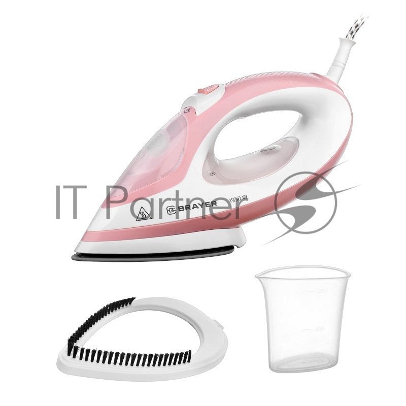 Утюг-отпариватель BRAYER 4080BR , 1950, Вт. керамич, под.пар 25г/мин 250 мл, съем.щетка