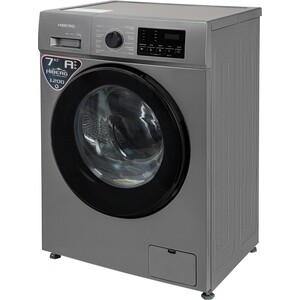 Стиральная машина HIBERG WQ4-712 S А+++, 12 программ, Максимальная загрузка белья – 7 кг, Скорости отжима 600-800-1000-1200 об, Цвет - темно серый, Объем барабана – 58 л, Диаметр двери – 47,2 см, Ш*Г*В: 59,5*51*84,5, Материал барабана – нерж. Стал