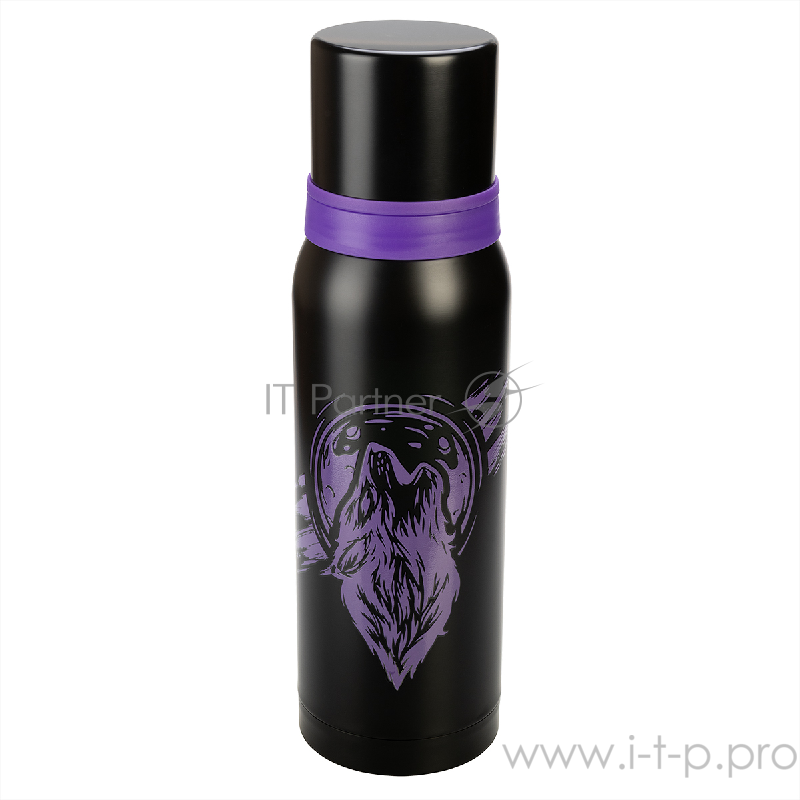 Термос N.TM-046-LW 1000ML Волк (2 крышки-кружки) NISUS