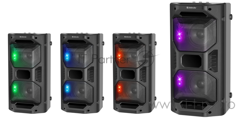 Портативная акустика Defender Rage 50Вт, Light/BT/FM/USB/LED/TWS