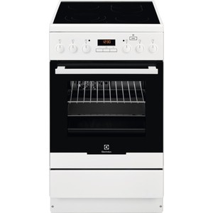 Электрическая плита ELECTROLUX EKC954901W/ 85х50х60, стеклокерамика, электрическая с паром, таймер, 11 режимов, белый