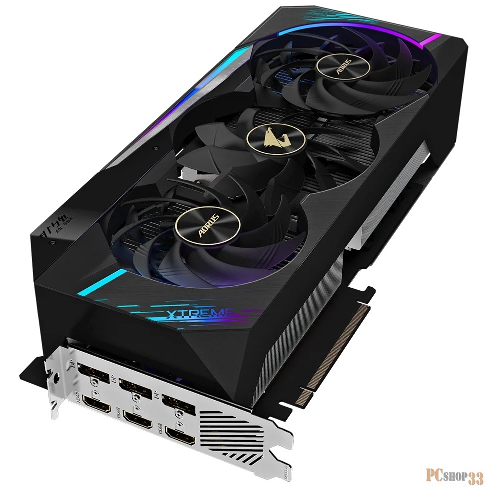 Видеокарта GIGABYTE GV-N3080AORUS X-10GD nVidia RTX 3080 <10Gb, 320bit, GDDR6X, GPU/Mem: (1710-1905) / 19000 MHz, 3xHDM
