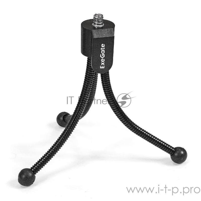 Веб-камера ExeGate EX287388RUS BlackView C615 FullHD Tripod (матрица 1/3 2 Мп, 1920х1080, 1080P, 30fps, 4-линзовый объектив, шторка, USB, фиксированный фокус, микрофон с шумоподавлением, универсальное крепление, штатив Flex в комплекте, кабель 1,5 м,