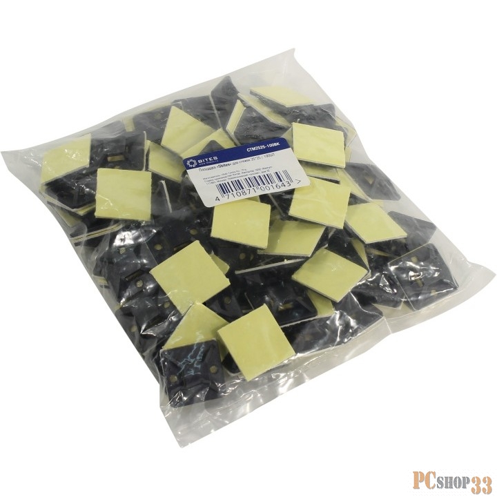 Аксессуар 5bites CTM2525-100BK Площадка (самокл.) для крепления стяжек, 25x25 мм., 100шт