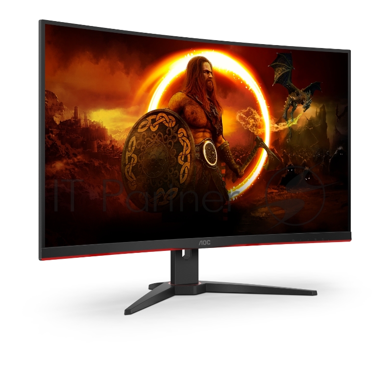 МОНИТОР 32 AOC C32G2AE Black-Red (VA, изогнутый, 1920x1080, 165Hz, 1 ms, 178°/178°, 250 cd/m, 80M:1, +2xHDMI 2.0, +Disp