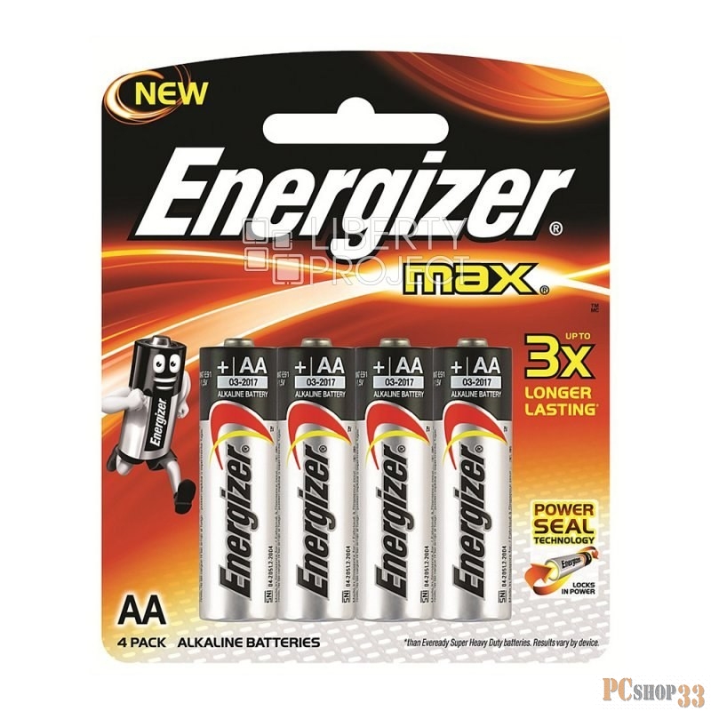 Батарейка Energizer MAX E91 AA BP4 LR6 RU