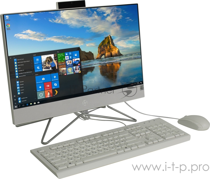 Моноблок 23.8 FHD HP 24-df0077ur/s white (Athlon 3050U/8GB/256GB SSD/noDVD/AMD Int/Dos) (25X25EA)