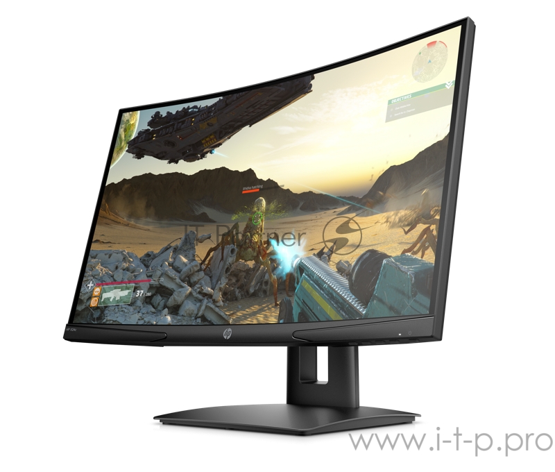 Монитор 23.8 HP X24c black (VA, 1920x1080, 16:9, curved, 178/178, 300cd/m2, 3000:1 (12M:1), 4ms, HDMI, DP) (9FM22AA)