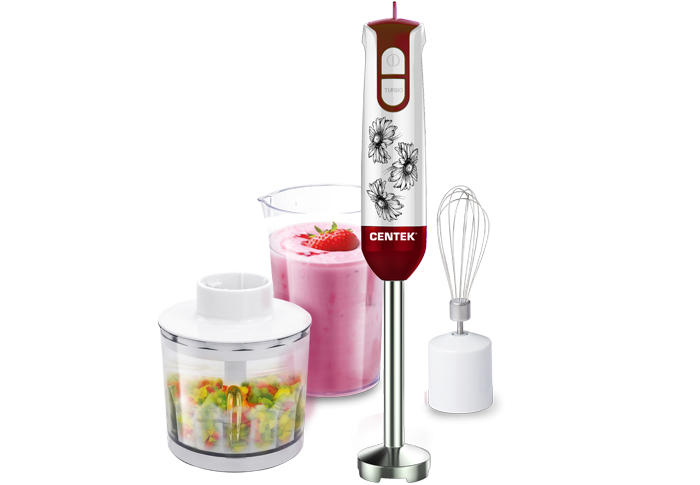 Блендер погружной Centek CT-1336 Flower белый/красный