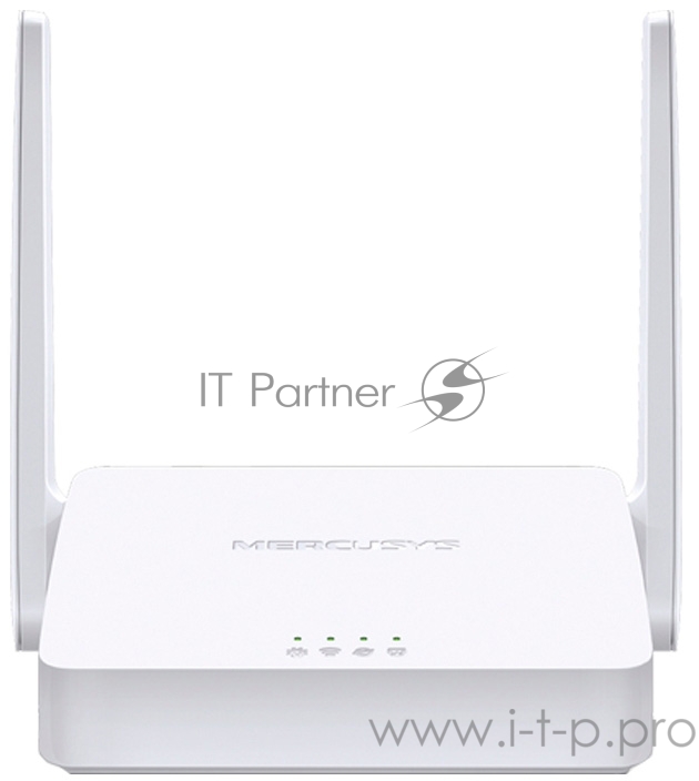 Роутер Mercusys 300Mbps Multi-Mode Wireless N Router, 2× Fixed External Antennas, 2× 10/100 Mbps LAN Ports, 1× 10/100 Mbps WAN Port, FEATURE: Access Point Mode, WPS/Reset Button, IPTV, IPv6, Beamforming, MU-MIMO, Parental Controls, Guest Network