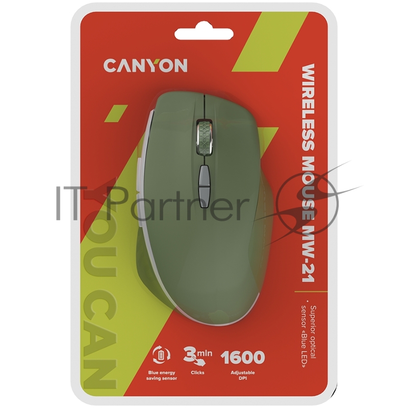Мышь Canyon 2.4 GHz Wireless mouse ,with 7 buttons, DPI 800/1200/1600, Battery:AAA*2pcs ,special military72*117*41mm 0.075kg
