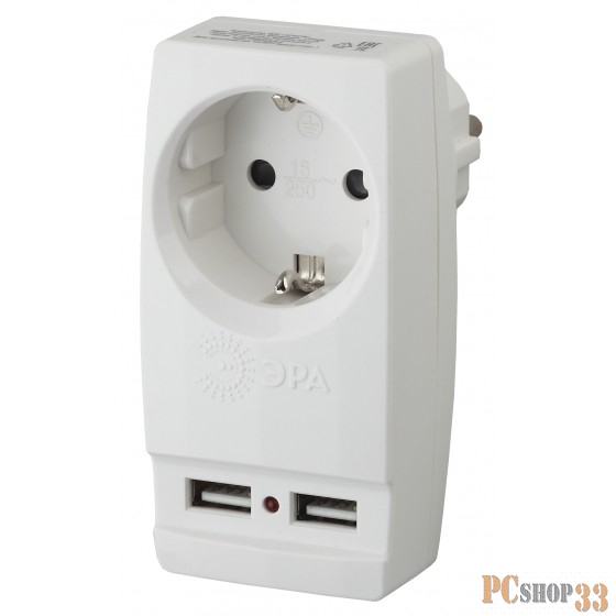 ЭРА Удлинители бытовые, Сетевые фильтры ЭРА Б0026332 Адаптер