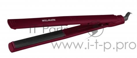 Щипцы для волос WILLMARK WHS-420CHQ (керам. покрытие, гофре, 55Вт, вишневый,1,8м)