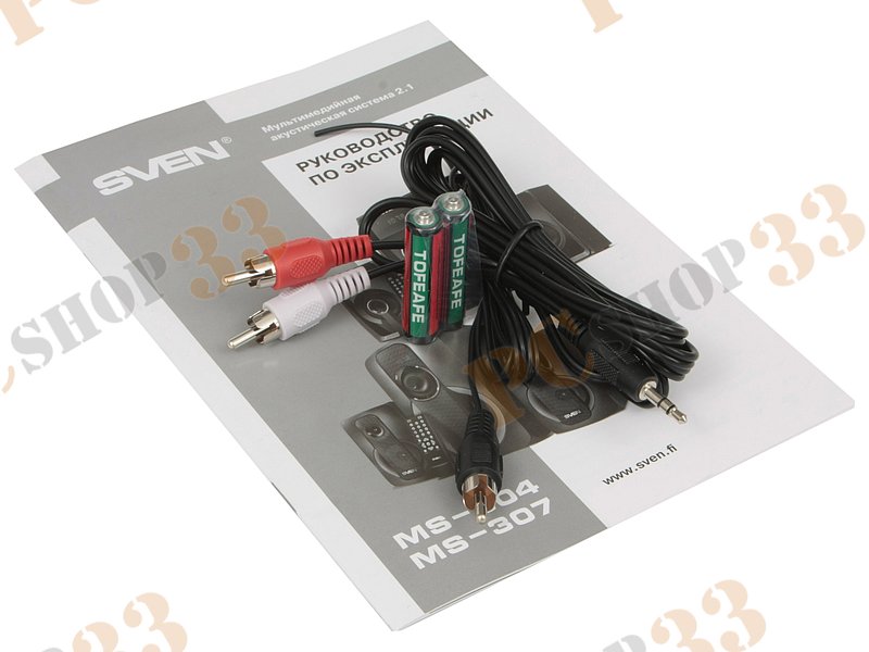 Акустическая система 2.1 Sven MS-304, сабвуфер 20Вт, сателлиты 2x10Вт, с MP3 плеером, с FM радио, черный (Bluetooth)