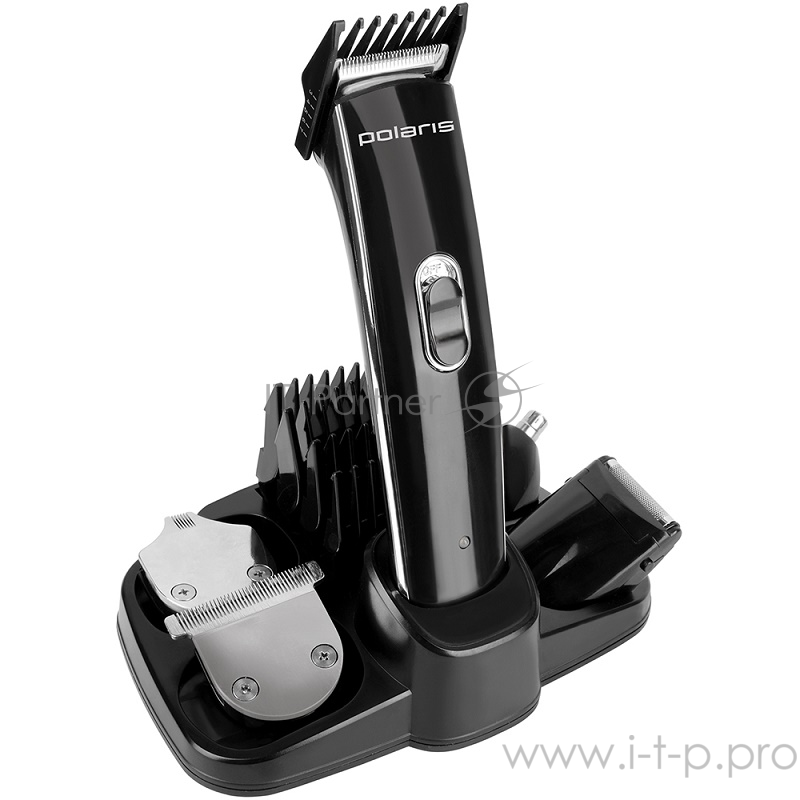 Машинка для стрижки Polaris PHC-3015RC(акк.сталь,10 нас.) черн.