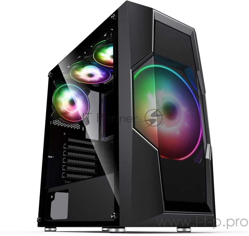 Корпус Formula V-LINE 2057 черный/черный без БП ATX 1x120mm 1x200mm 2xUSB2.0 1xUSB3.0 audio bott PSU