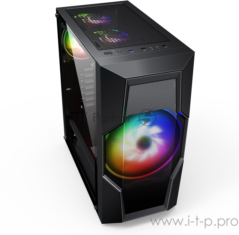 Корпус Formula V-LINE 2057 черный/черный без БП ATX 1x120mm 1x200mm 2xUSB2.0 1xUSB3.0 audio bott PSU