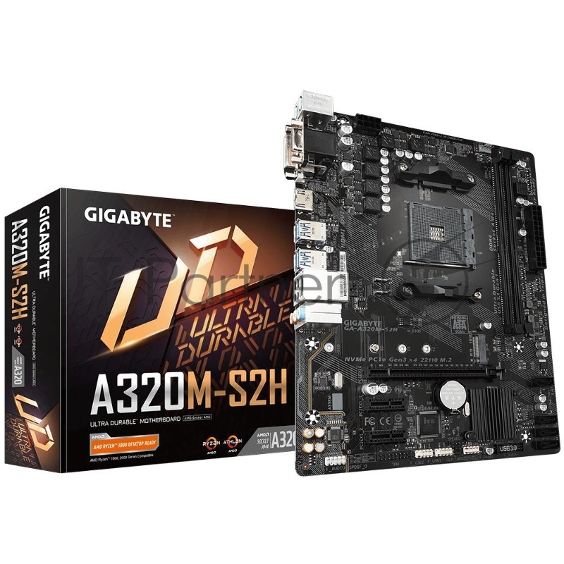 Материнская плата AMD A320 SAM4 MATX GIGABYTE GA-A320M-S2H rev 2.0