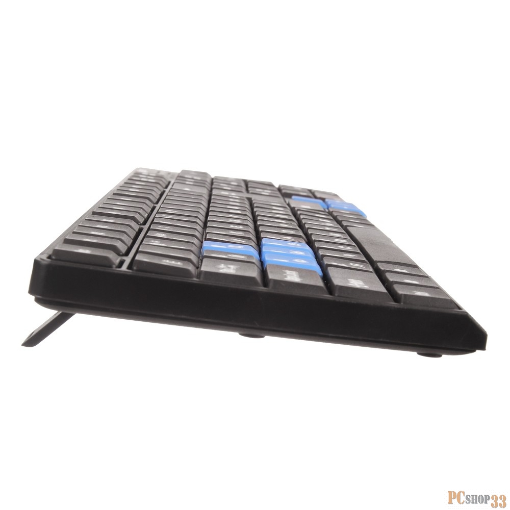 Клавиатура ExeGate EX283618RUS Professional Standard LY-402N (USB, полноразмерная, 102кл., Enter большой, 8 голубых клавиш, длина кабеля 1,35м, черная, Color box)