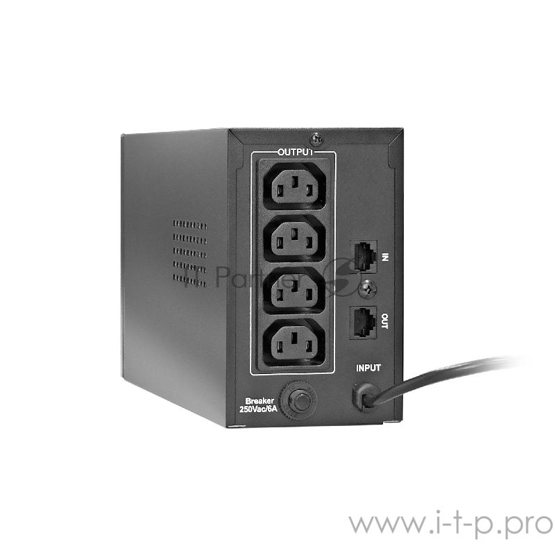 ИБП ExeGate EP285521RUS Power Back BNB-400.LED.AVR.C13.RJ <400VA/240W, LED, AVR,4*IEC-C13, RJ45/11, Black>