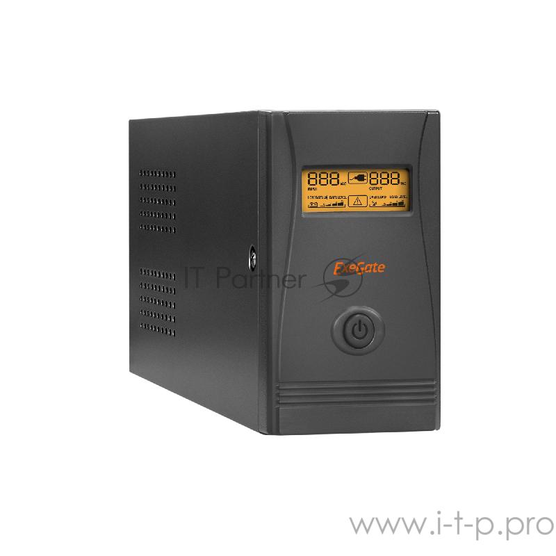 ИБП ExeGate EP285568RUS Power Smart ULB-650.LCD.AVR.EURO <650VA/360W, LCD, AVR, 2 евророзетки, Black>