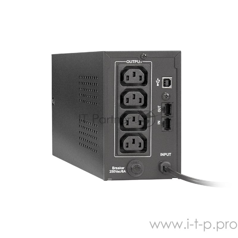 ИБП ExeGate EP285562RUS Power Smart ULB-800.LCD.AVR.C13.RJ.USB <800VA/480W, LCD, AVR, 4*IEC-C13, RJ45/11, USB, Black>