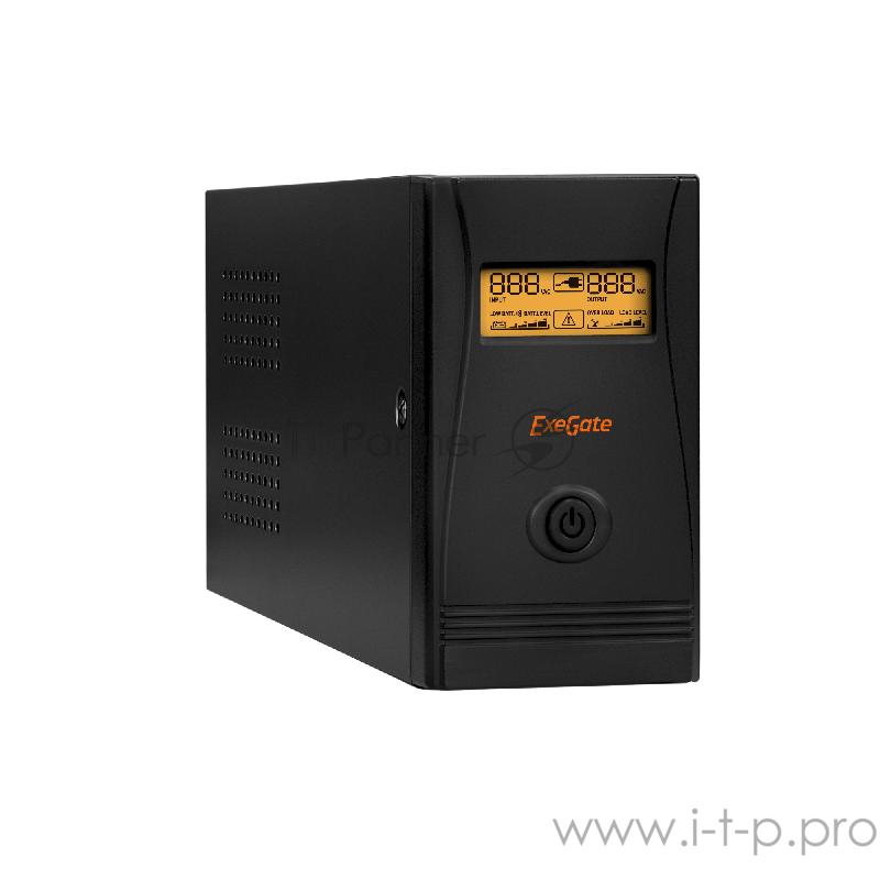 ИБП ExeGate EP285581RUS SpecialPro Smart LLB-650.LCD.AVR.EURO.RJ.USB <650VA/360W, LCD, AVR, 2 евророзетки, RJ45/11, USB, Black>