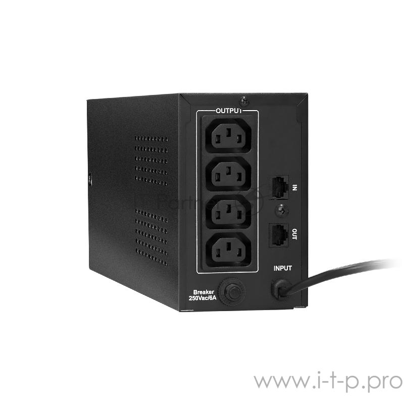 ИБП ExeGate EP285602RUS SpecialPro UNB-600.LED.AVR.C13.RJ <600VA/360W, LED, AVR, 4*IEC-C13, RJ45/11, Black>