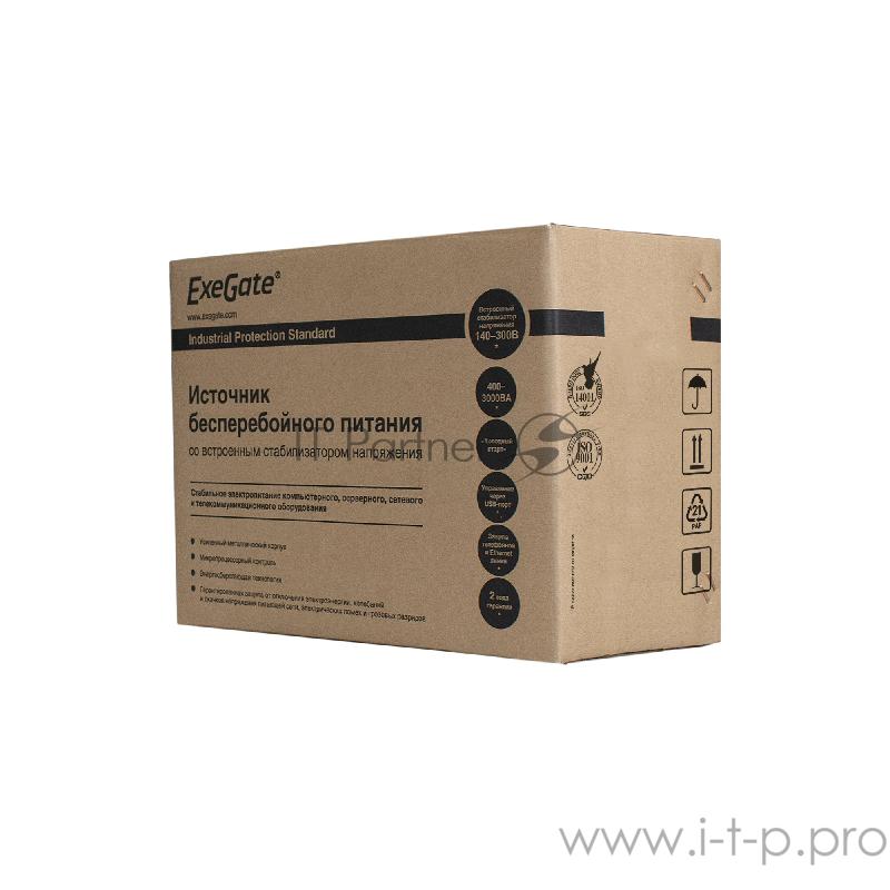 ИБП ExeGate EP285541RUS SpecialPro UNB-850.LED.AVR.EURO.RJ.USB <850VA/480W, LED, AVR, 2 евророзетки, RJ45/11, USB, Black>