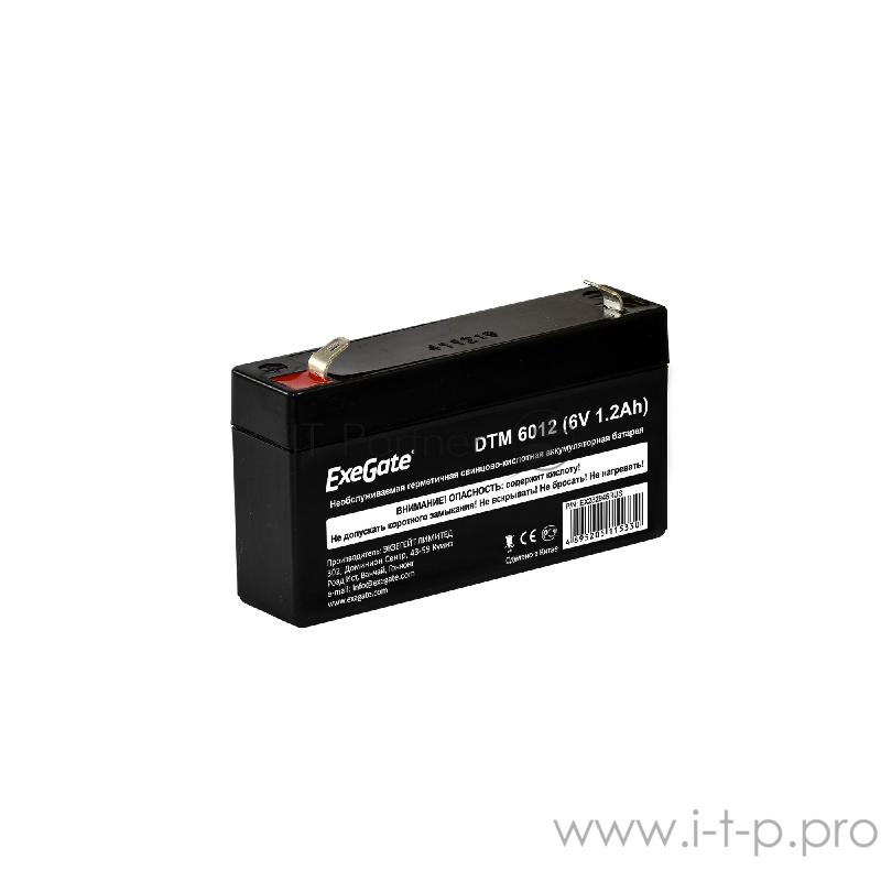 Аккумуляторная батарея ExeGate EX282945RUS DTM 6012 (6V 1.2Ah, клеммы F1)