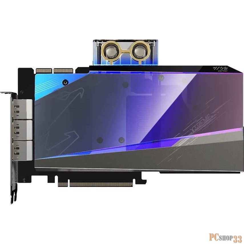 Видеокарта Gigabyte PCI-E 4.0 GV-N3090AORUSX WB-24GD NVIDIA GeForce RTX 3090 24576Mb 384 GDDR6X 1785/19500/HDMIx3/DPx3/HDCP Ret