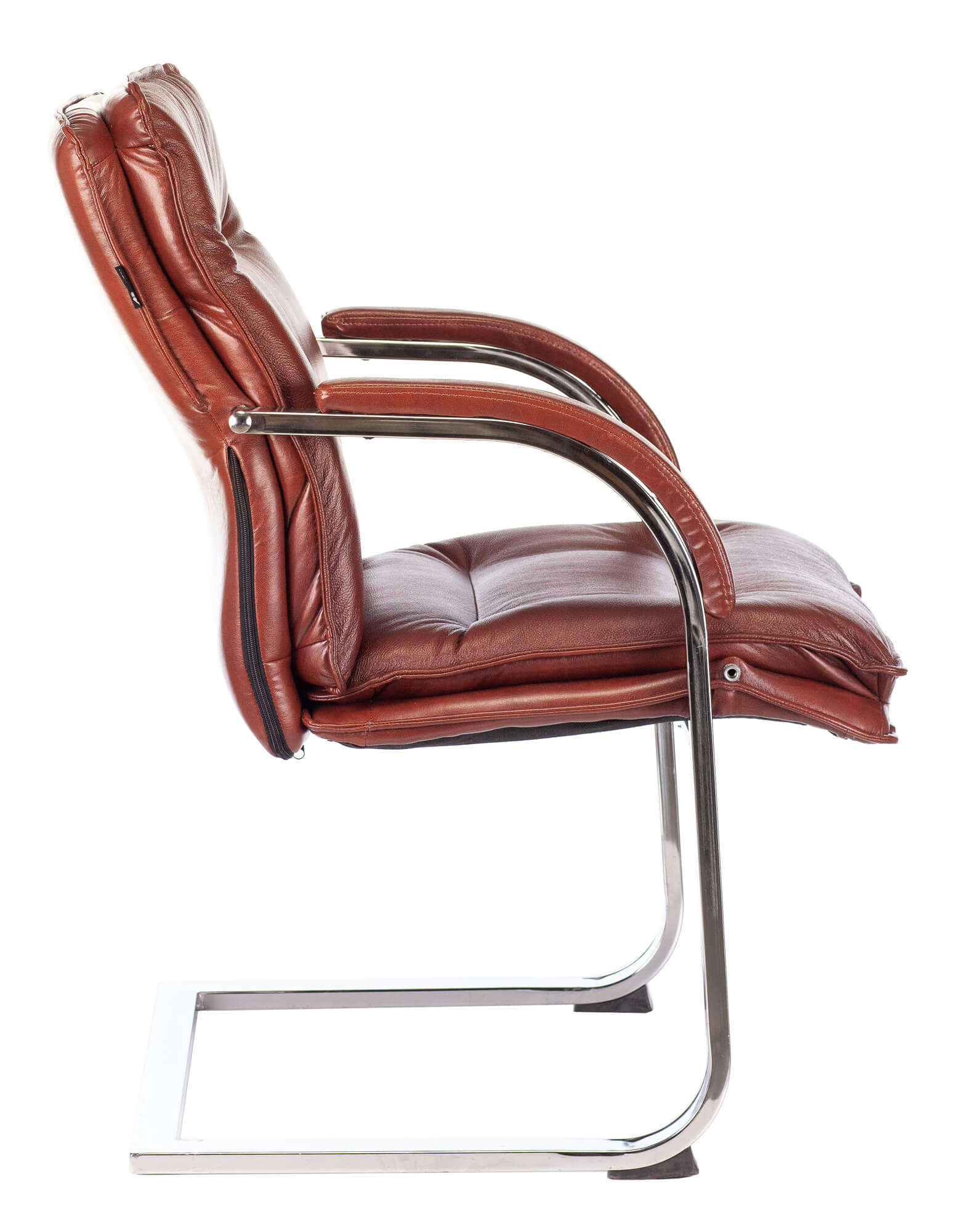 Кресло Бюрократ T-9927SL-LOW-V на полозьях светло-коричневый Leather Eichel кожа